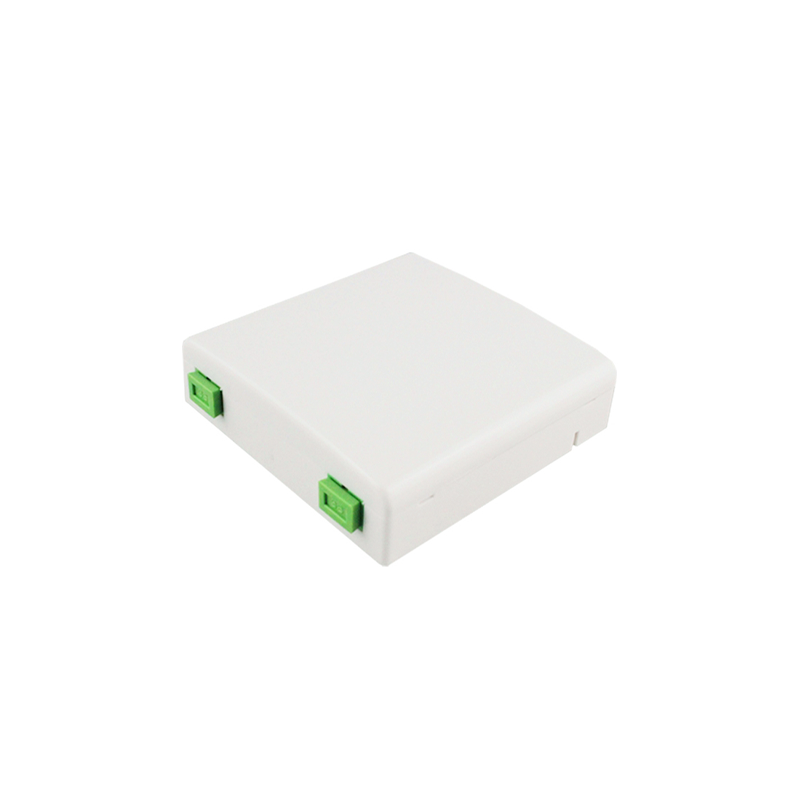 White Plastic 2 Port Fiber Optic Rossette Box with SC Adapter