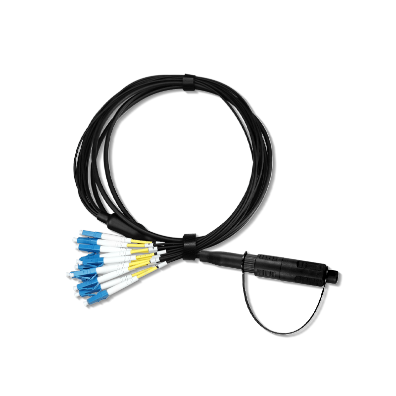 FTTx  IP68 Waterproof OptiTap Type  MPO to LC 12 Core Breakout Patch Cord