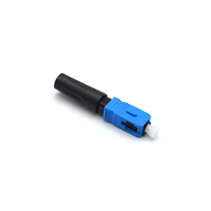 Quick Assembly Connector For Indoor Cable , Blue Optical Fiber Connectors SC / UPC