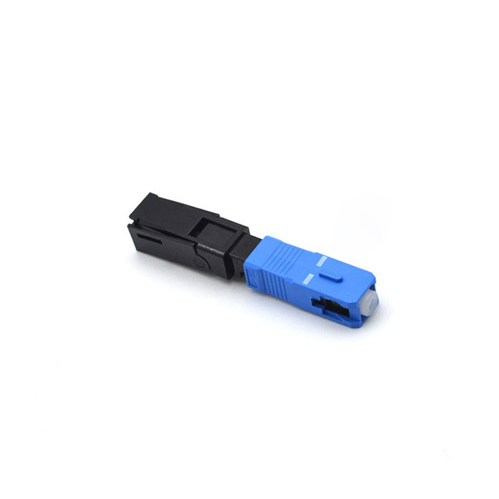 Quick Assembly Connector For Indoor Cable , Blue Optical Fiber Connectors SC / UPC